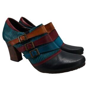 L'Artiste Spring Step Muqui Buckle Heeled Ankle Booties Boots Size 41 US 9.5-10